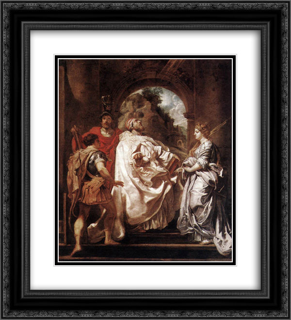 St. Gregory the Great with Saints 20x22 Black Ornate Wood Framed Art Print Poster with Double Matting by Rubens, Peter Paul
