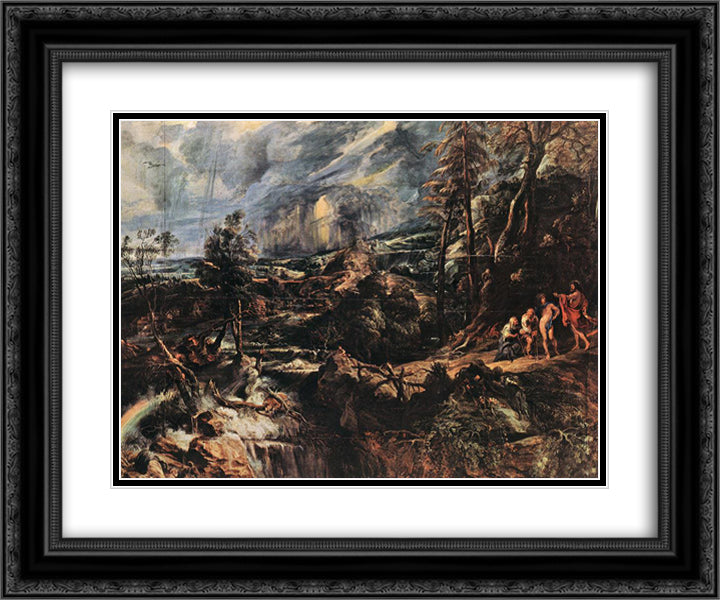 Stormy Landscape 24x20 Black Ornate Wood Framed Art Print Poster with Double Matting by Rubens, Peter Paul