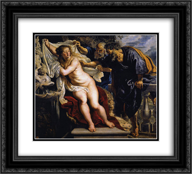 Susanna and the Elders 22x20 Black Ornate Wood Framed Art Print Poster with Double Matting by Rubens, Peter Paul