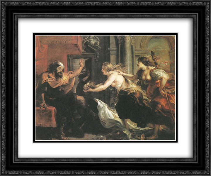 Tereus Confronted with the Head of His Son Itylus 24x20 Black Ornate Wood Framed Art Print Poster with Double Matting by Rubens, Peter Paul