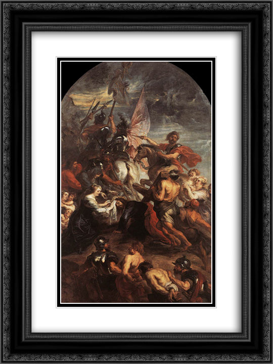 The Road to Calvary 18x24 Black Ornate Wood Framed Art Print Poster with Double Matting by Rubens, Peter Paul