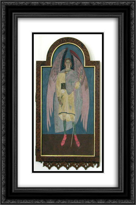 Icon of Archangel Gabriel 16x24 Black Ornate Wood Framed Art Print Poster with Double Matting by Kholodny (Elder), Petro