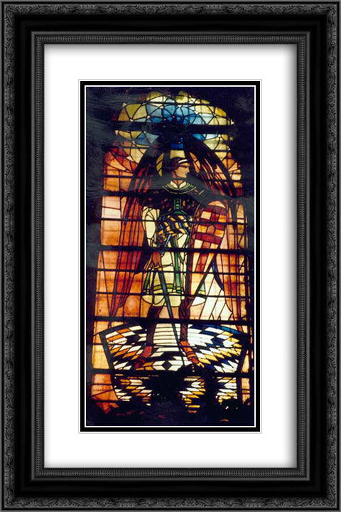 St Michael(Church of the Assumption of the Blessed Virgin Mary in Lviv, 1924) 16x24 Black Ornate Wood Framed Art Print Poster with Double Matting by Kholodny (Elder), Petro