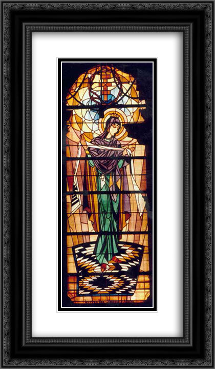 Virgin (Church of the Assumption of the Blessed Virgin Mary) 14x24 Black Ornate Wood Framed Art Print Poster with Double Matting by Kholodny (Elder), Petro