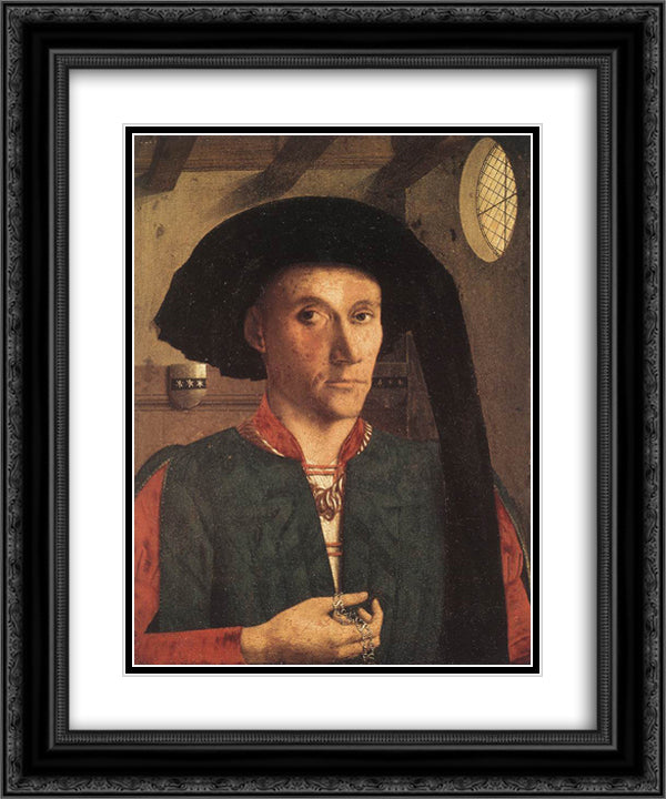 Edward Grimston 20x24 Black Ornate Wood Framed Art Print Poster with Double Matting by Christus, Petrus