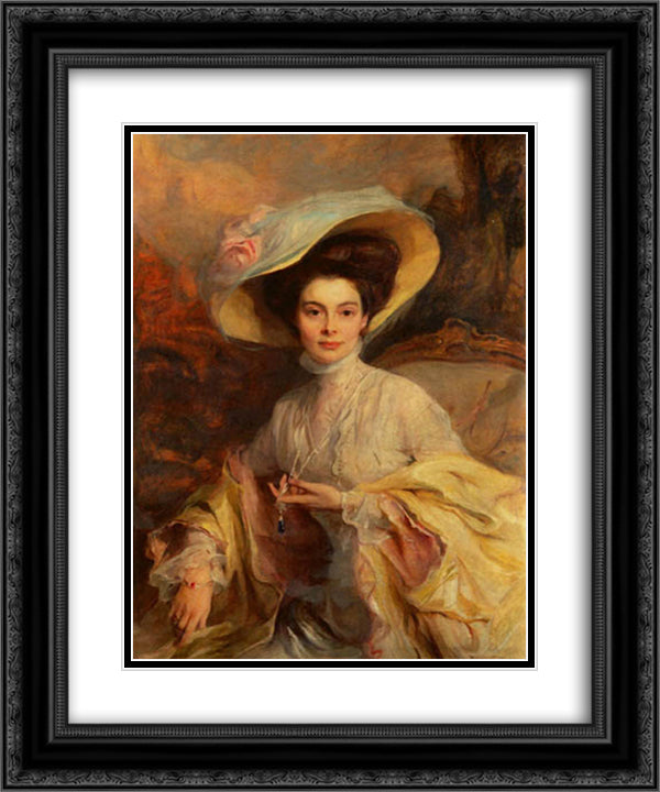 Crown Princess Cecilie of Prussia 20x24 Black Ornate Wood Framed Art Print Poster with Double Matting by Laszlo, Philip de