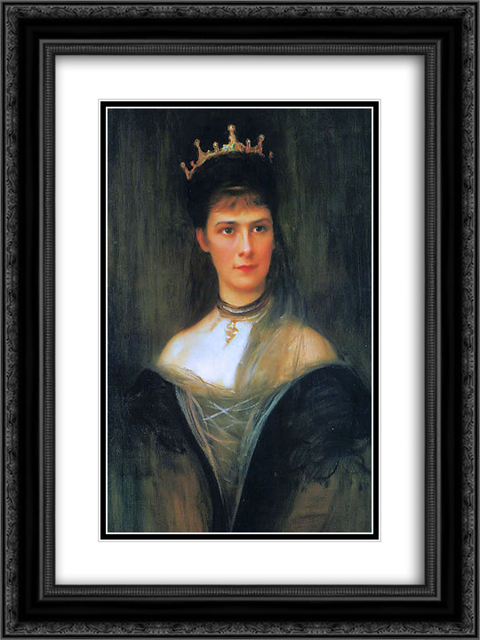 Empress Elisabeth of Austria 18x24 Black Ornate Wood Framed Art Print Poster with Double Matting by Laszlo, Philip de