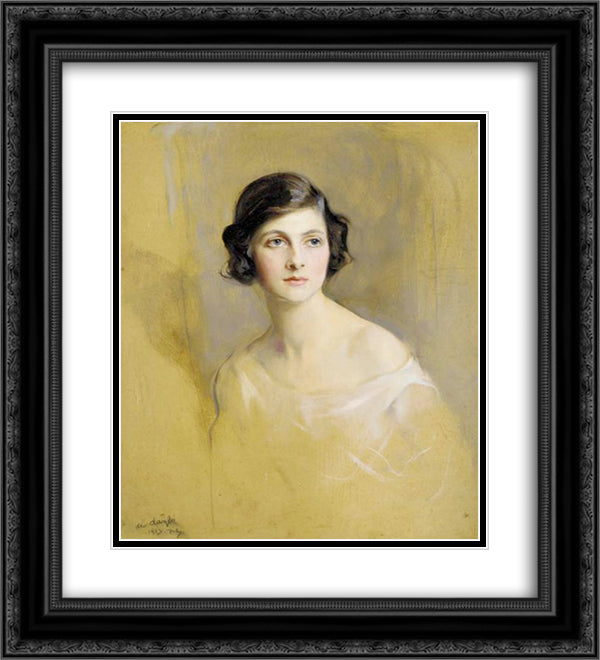 Portrait of Lady Rachel Cavendish 20x22 Black Ornate Wood Framed Art Print Poster with Double Matting by Laszlo, Philip de