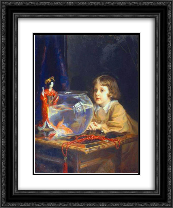 The Son of the Artist 20x24 Black Ornate Wood Framed Art Print Poster with Double Matting by Laszlo, Philip de