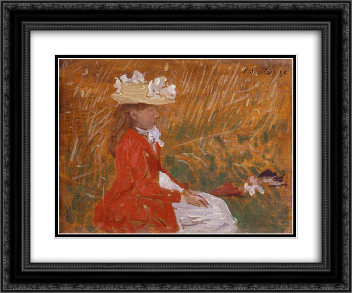 Portrait of Miss Rose Pettigrew 24x20 Black Ornate Wood Framed Art Print Poster with Double Matting by Steer, Philip Wilson