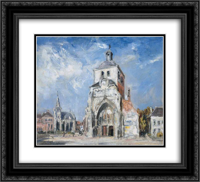 The Church at Montreuil 22x20 Black Ornate Wood Framed Art Print Poster with Double Matting by Steer, Philip Wilson
