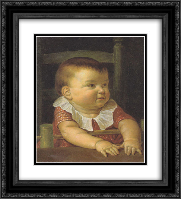 Portrait of Otto Sigismund 20x22 Black Ornate Wood Framed Art Print Poster with Double Matting by Runge, Philipp Otto