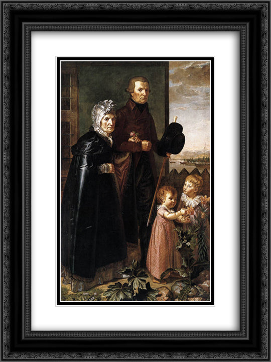 The Artist's Parents 18x24 Black Ornate Wood Framed Art Print Poster with Double Matting by Runge, Philipp Otto