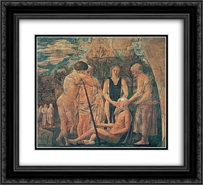 Death of Adam (detail) 22x20 Black Ornate Wood Framed Art Print Poster with Double Matting by Piero, della Francesca