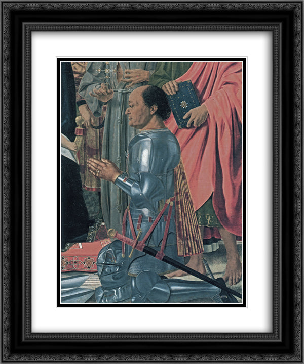 Federico da Montefeltro 20x24 Black Ornate Wood Framed Art Print Poster with Double Matting by Piero, della Francesca