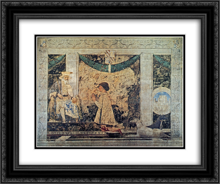 St. Sigismund and Sigismondo Pandolfo Malatesta 24x20 Black Ornate Wood Framed Art Print Poster with Double Matting by Piero, della Francesca