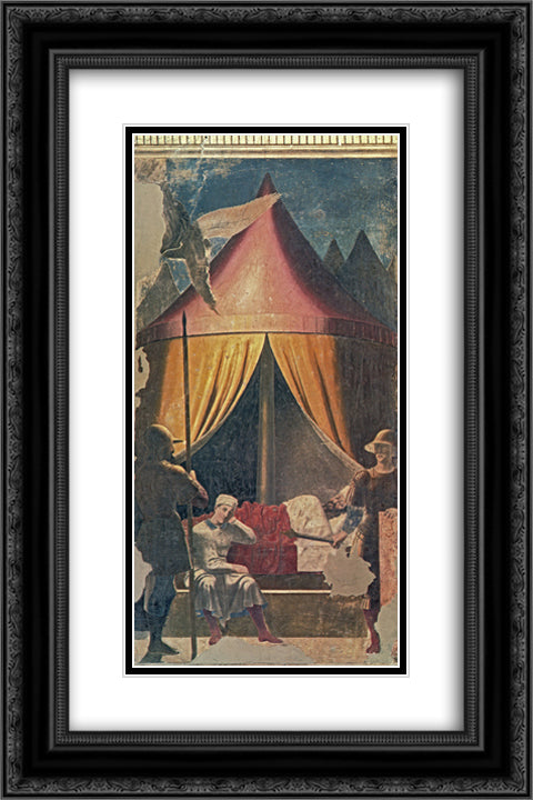 The Dream of Constantine 16x24 Black Ornate Wood Framed Art Print Poster with Double Matting by Piero, della Francesca