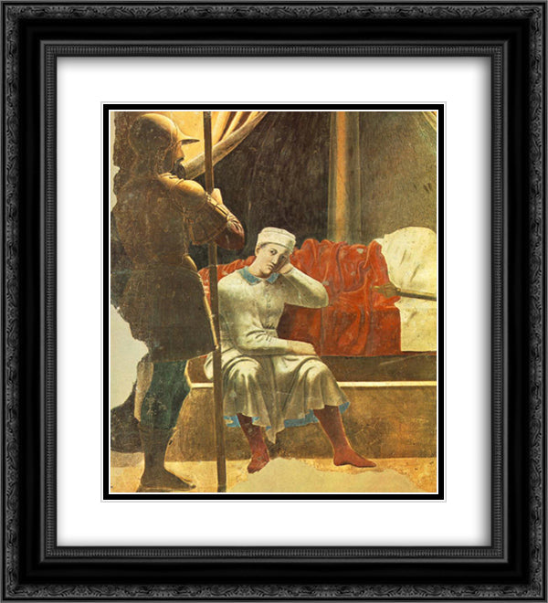 Vision of Constantine (detail) 20x22 Black Ornate Wood Framed Art Print Poster with Double Matting by Piero, della Francesca