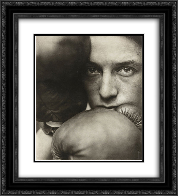The First Round 20x22 Black Ornate Wood Framed Art Print Poster with Double Matting by Dubreuil, Pierre