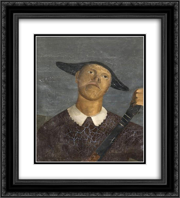 Arlequin 20x22 Black Ornate Wood Framed Art Print Poster with Double Matting by Tal Coat, Pierre