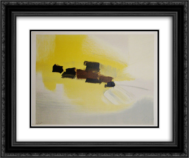 Dans les champs 24x20 Black Ornate Wood Framed Art Print Poster with Double Matting by Tal Coat, Pierre