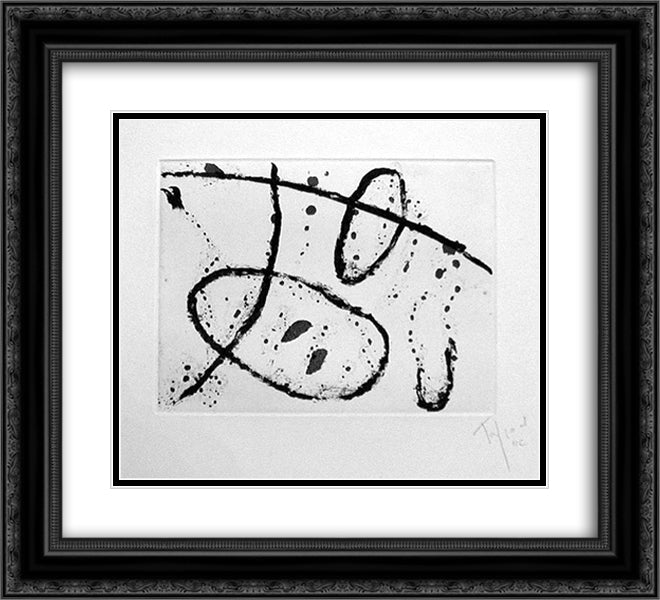 Divers Sillions 22x20 Black Ornate Wood Framed Art Print Poster with Double Matting by Tal Coat, Pierre