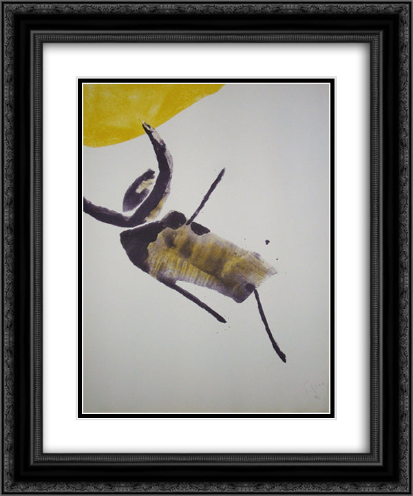 Insecte 20x24 Black Ornate Wood Framed Art Print Poster with Double Matting by Tal Coat, Pierre