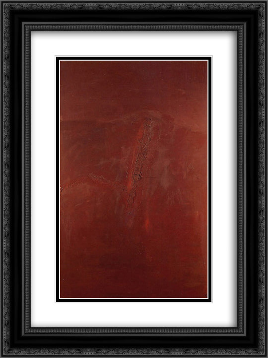 Qui leve 18x24 Black Ornate Wood Framed Art Print Poster with Double Matting by Tal Coat, Pierre