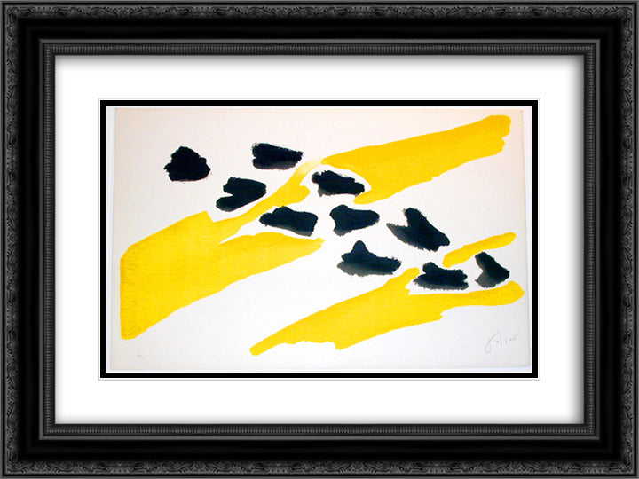 Vol d'oiseaux I 24x18 Black Ornate Wood Framed Art Print Poster with Double Matting by Tal Coat, Pierre