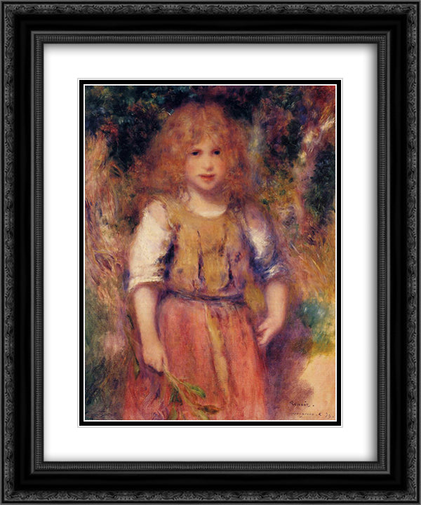 Gypsy Girl 20x24 Black Ornate Wood Framed Art Print Poster with Double Matting by Renoir, Pierre Auguste