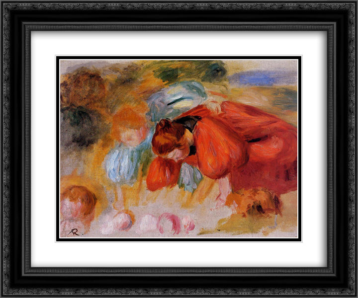 Study for The Croquet Game 24x20 Black Ornate Wood Framed Art Print Poster with Double Matting by Renoir, Pierre Auguste