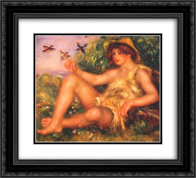 Young shepherd in repose (Alexander Thurneysson) 22x20 Black Ornate Wood Framed Art Print Poster with Double Matting by Renoir, Pierre Auguste