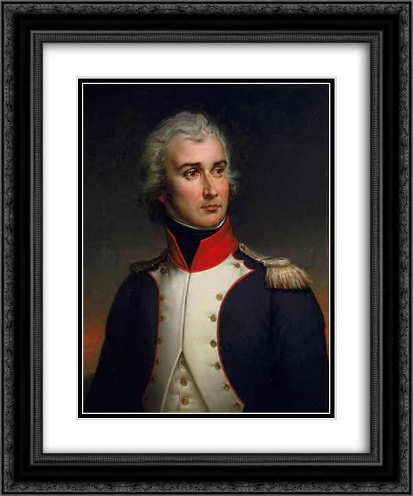Portrait of Jean Lannes 20x24 Black Ornate Wood Framed Art Print Poster with Double Matting by Guerin, Pierre Narcisse