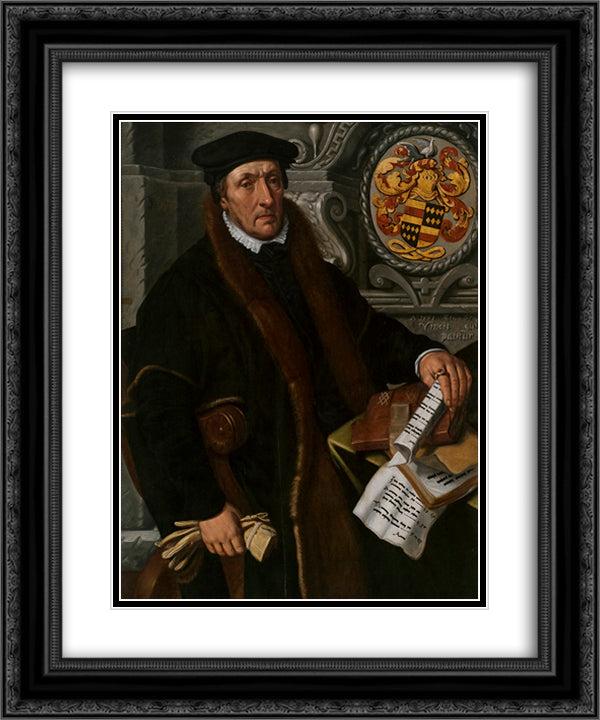 Portrait of Simon Marten Dircsz 20x24 Black Ornate Wood Framed Art Print Poster with Double Matting by Aertsen, Pieter
