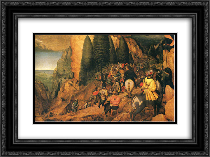 Conversion of St. Paul 24x18 Black Ornate Wood Framed Art Print Poster with Double Matting by Bruegel the Elder, Pieter