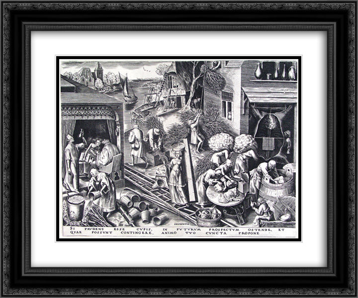 Prudence 24x20 Black Ornate Wood Framed Art Print Poster with Double Matting by Bruegel the Elder, Pieter