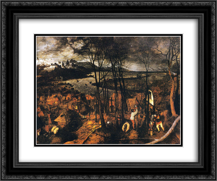 The Gloomy Day 24x20 Black Ornate Wood Framed Art Print Poster with Double Matting by Bruegel the Elder, Pieter