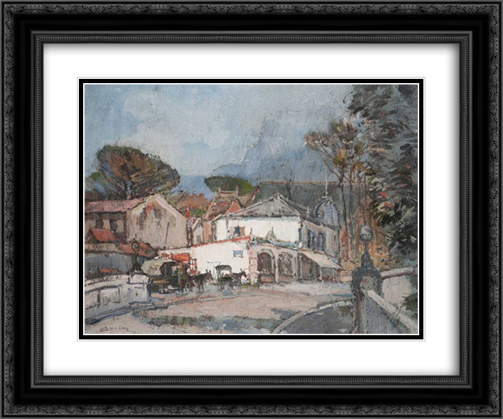 The Bridge, Rondebosch 24x20 Black Ornate Wood Framed Art Print Poster with Double Matting by Wenning, Pieter
