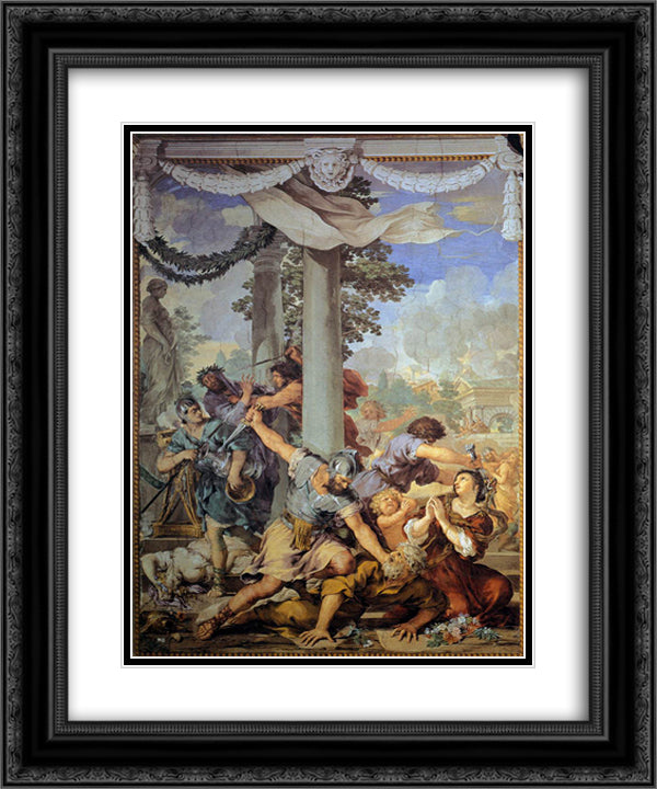 The Age of Iron 20x24 Black Ornate Wood Framed Art Print Poster with Double Matting by Cortona, Pietro da