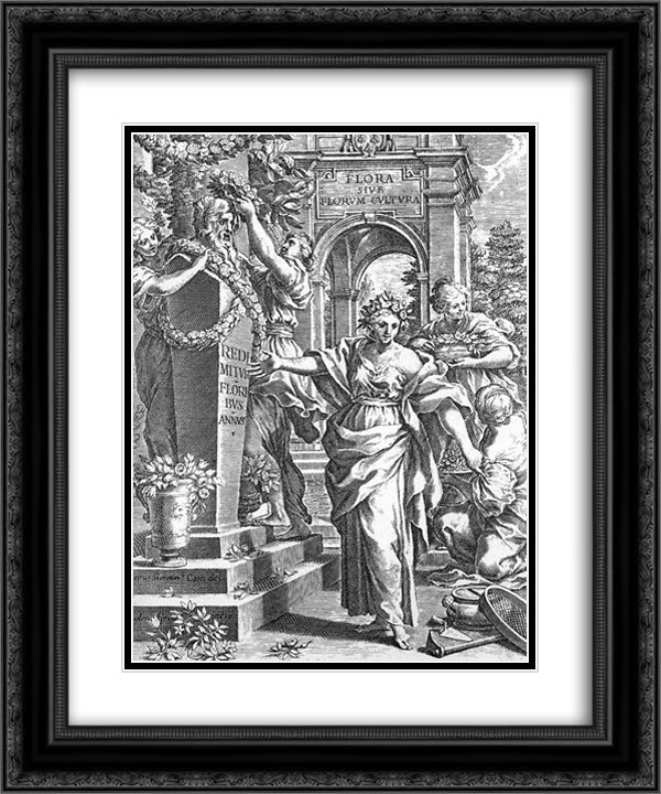 Title page from the Flora 20x24 Black Ornate Wood Framed Art Print Poster with Double Matting by Cortona, Pietro da