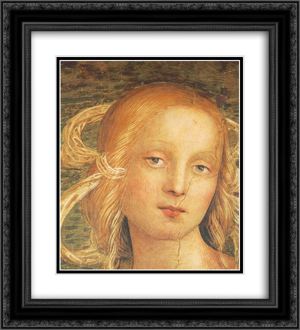 The Almighty with Prophets and Sybils (detail 1) 20x22 Black Ornate Wood Framed Art Print Poster with Double Matting by Perugino, Pietro