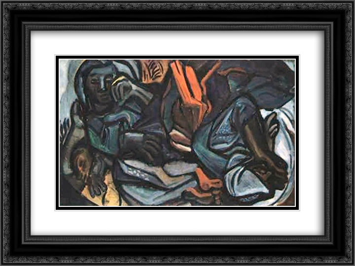 Ship of Mongers 24x18 Black Ornate Wood Framed Art Print Poster with Double Matting by Szanto, Piroska