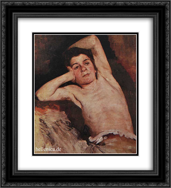 Half-naked child 20x22 Black Ornate Wood Framed Art Print Poster with Double Matting by Lembesis, Polychronis