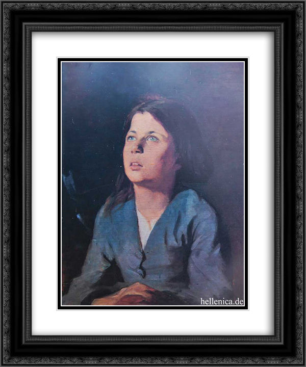 Portrait of a girl 20x24 Black Ornate Wood Framed Art Print Poster with Double Matting by Lembesis, Polychronis