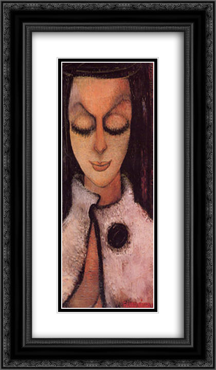 Portrait for Iris Clert 14x24 Black Ornate Wood Framed Art Print Poster with Double Matting by Zeid, Princess Fahrelnissa