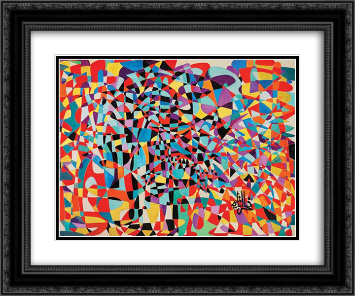 Untitled 24x20 Black Ornate Wood Framed Art Print Poster with Double Matting by Zeid, Princess Fahrelnissa