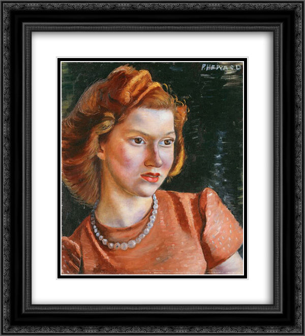 Ann 20x22 Black Ornate Wood Framed Art Print Poster with Double Matting by Heward, Prudence