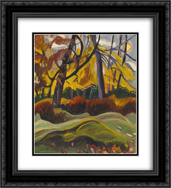 Autumn Landscape 20x22 Black Ornate Wood Framed Art Print Poster with Double Matting by Heward, Prudence