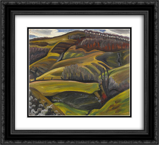 Landscape 22x20 Black Ornate Wood Framed Art Print Poster with Double Matting by Heward, Prudence