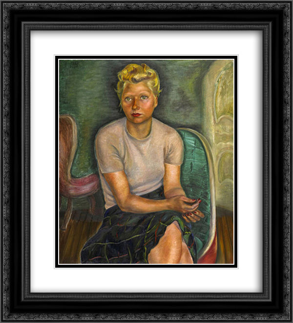 Portrait of Mrs. Zimmerman 20x22 Black Ornate Wood Framed Art Print Poster with Double Matting by Heward, Prudence